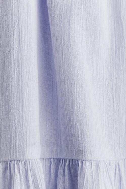 Crinkled cotton dress - light blue