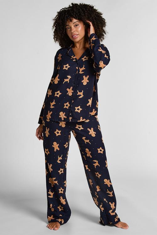 Pj ls vis twill ginger - blue