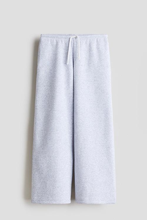 Brushed-inside joggers - light grey marl 