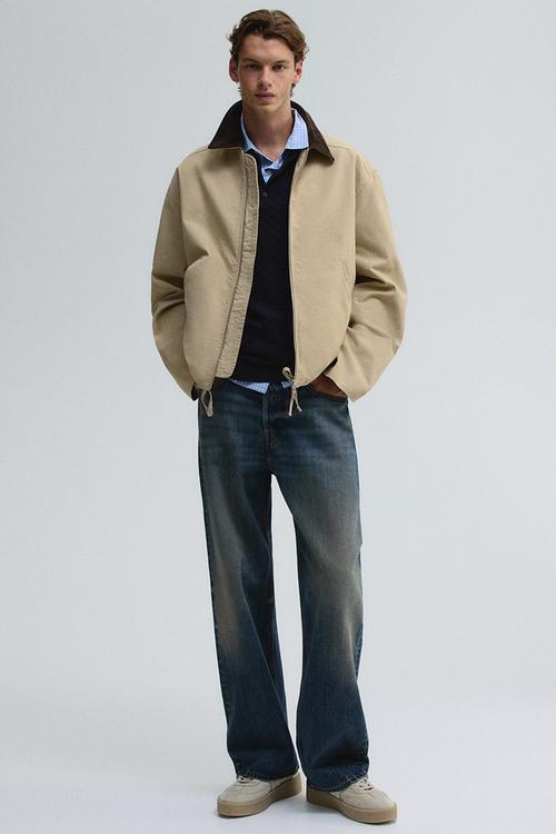 Cotton blouson jacket - beige