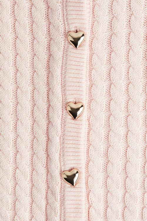Cable-knit cardigan - light pink 