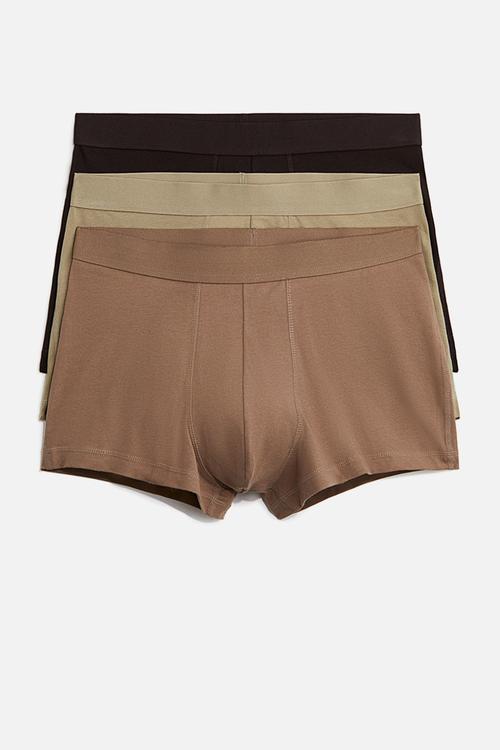 3-Pack short trunks with lycra® - green/beige/brown