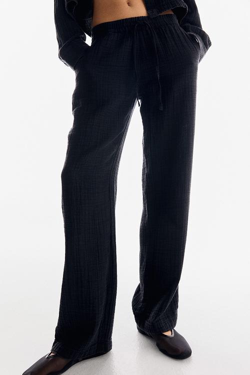 Cotton muslin trousers - dark grey