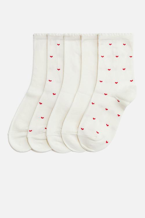 5-Pack socks - white/hearts