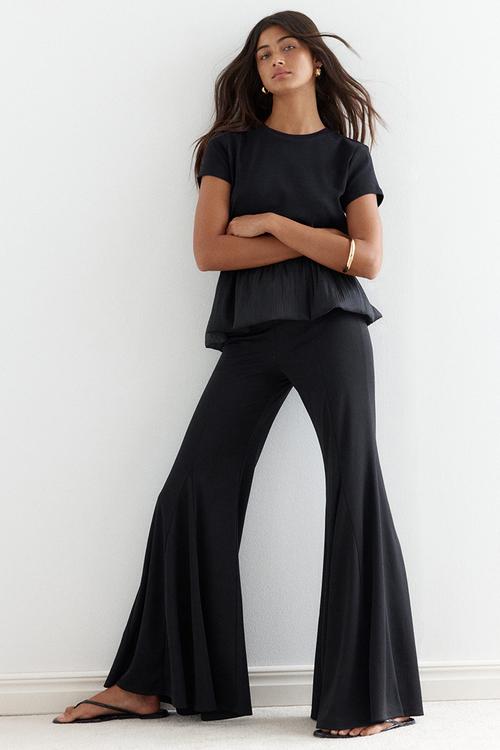 Flared trousers - black