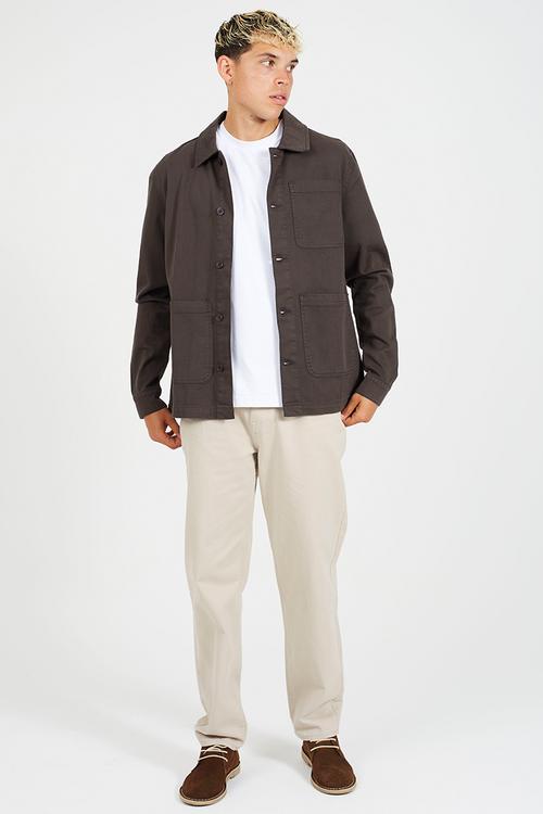 Twill Shacket - Dark Charcoal