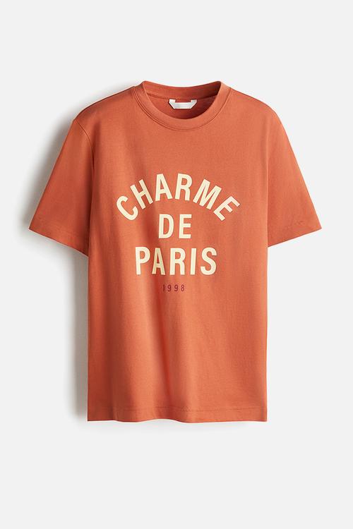 Printed t-shirt - orange paris