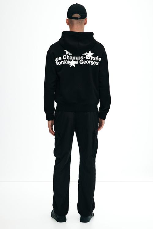 Relaxed fit nylon cargo trousers - black