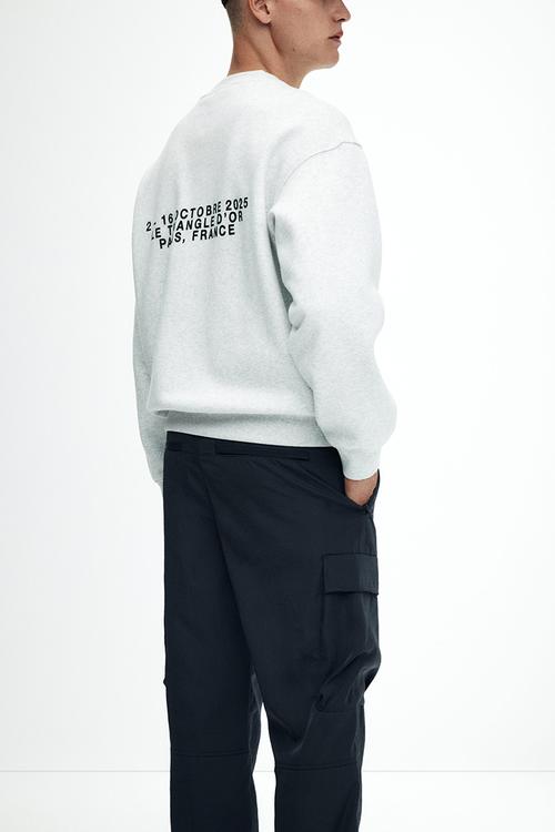 Relaxed fit nylon cargo trousers - steel blue