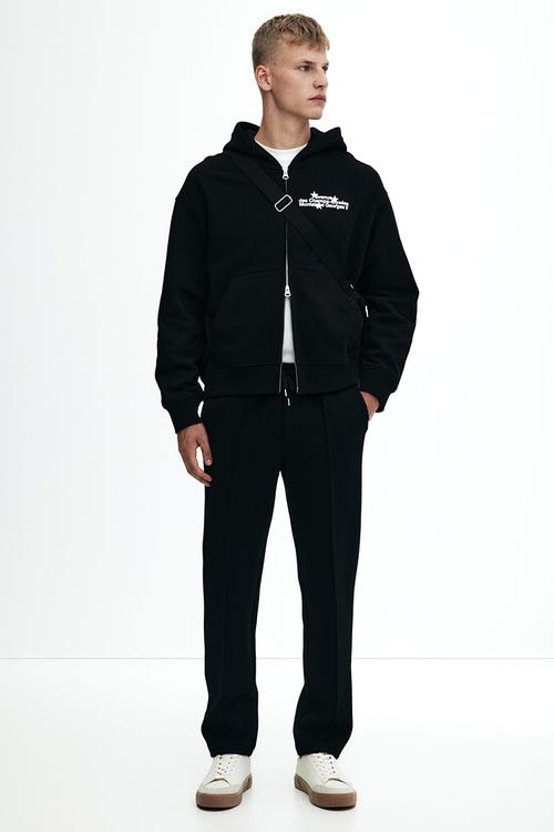 Regular fit tailored joggers - black