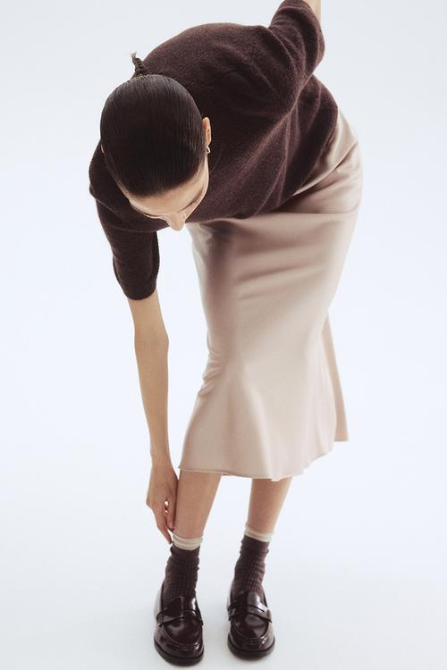 Midi skirt - light beige