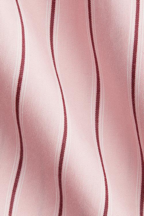 Tie-front poplin dress - light pink striped