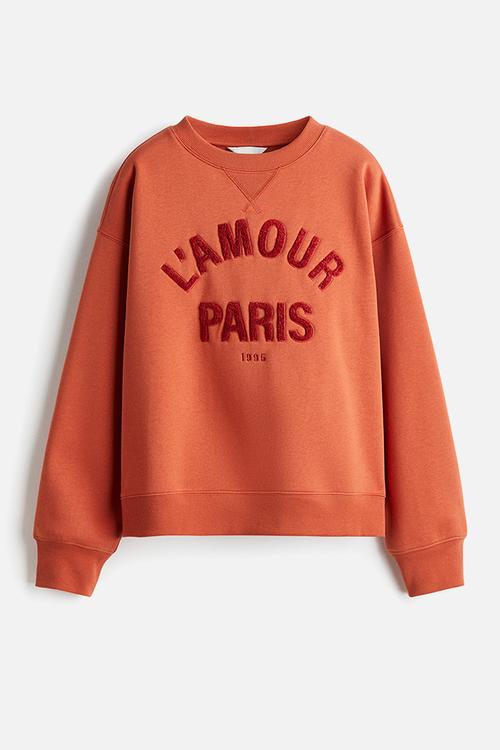 Text-motif sweatshirt - orange/paris