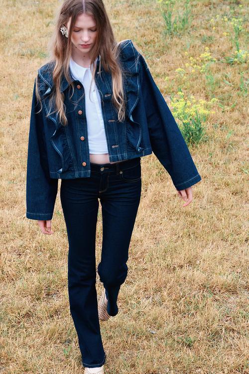 Flared low jeans - dark denim blue