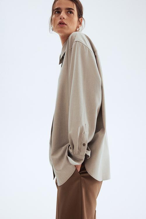 Oversized shirt - beige marl 