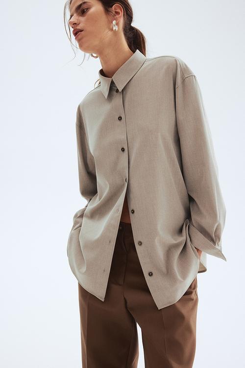 Oversized shirt - beige marl 