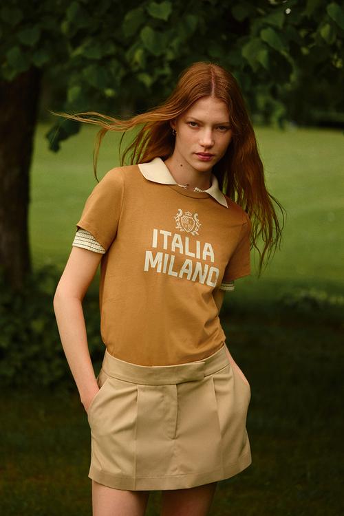 Cotton T-shirt -  light terracotta/italia 
