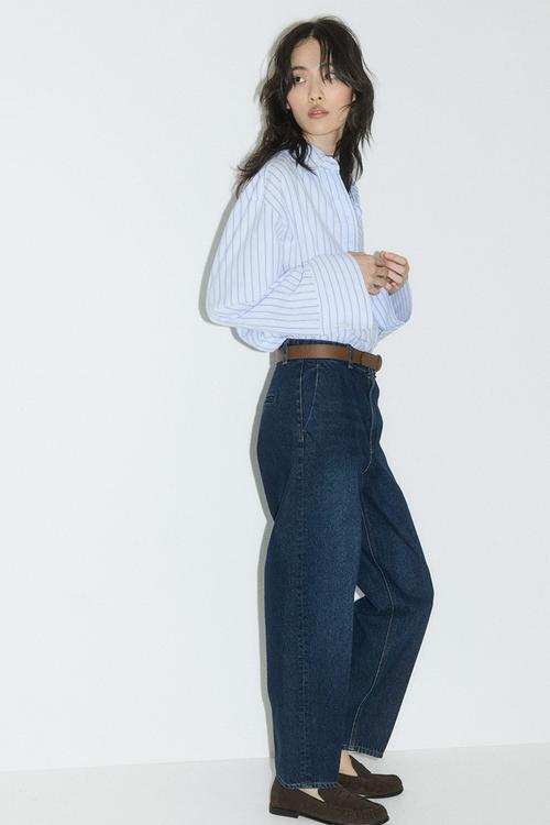 Barrel high ankle jeans - dark denim blue