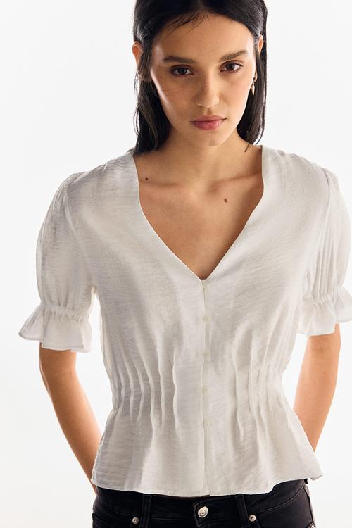 Peplum blouse - white