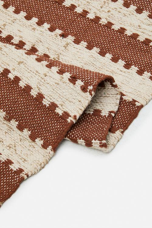 Cotton Woven Runner - Rust & Natural