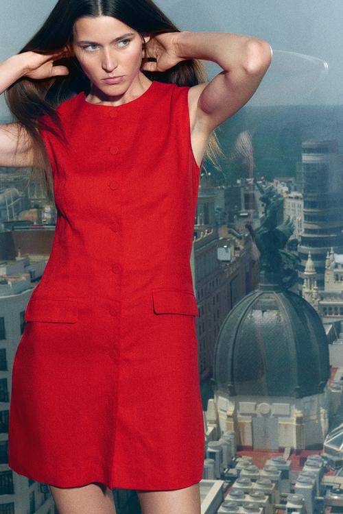 Waistcoat dress - bright red 