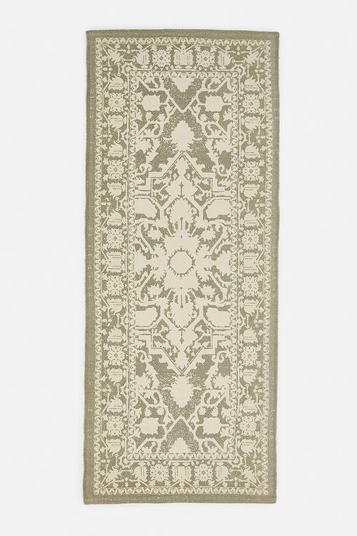 Antique Cotton Printed Runner - Natural
