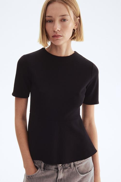 Peplum top - black