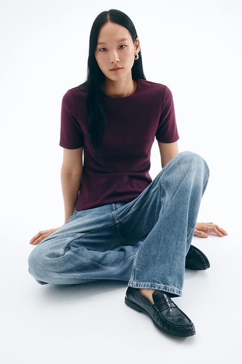 Peplum top - burgundy