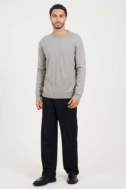 Crew Neck Jumper - Silver Grey Marl