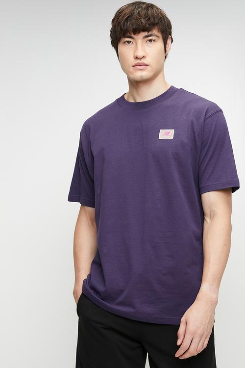 New Balance Woven Label Tee - Purple