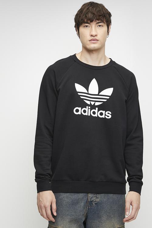 Trefoil Crew Sweatshirt - Black