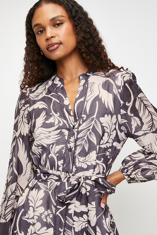 Tiered midi dress - Purple floral 