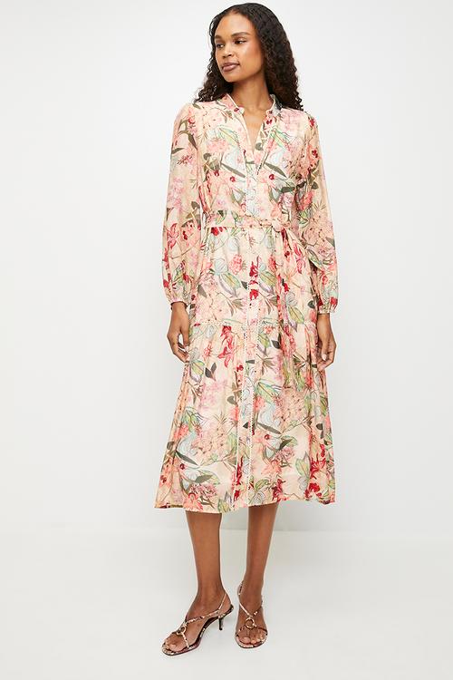 Tiered midi dress - Floral 