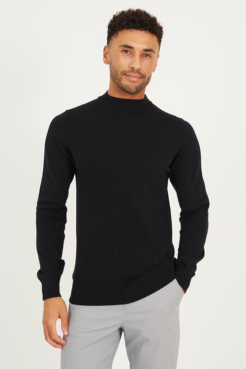 Turtle Neck Jumper - Jet Black