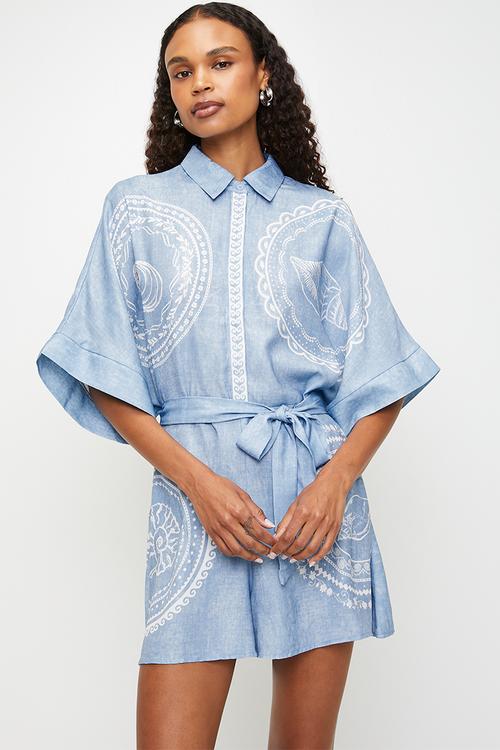 Printed playsuit - Blue