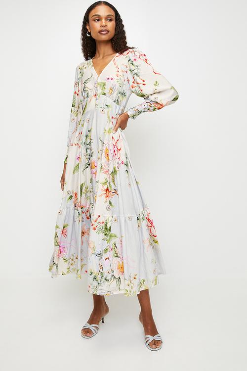 Maxi dress - Beige floral 