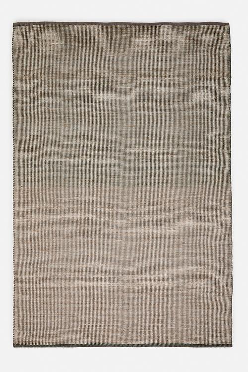 Marni Cotton Woven Colour Block Rug -Green & Grey