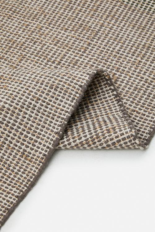 Marni Cotton Woven Colour Block Rug -Green & Grey