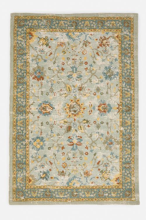 Cotton Printed Antique Rug - Multi