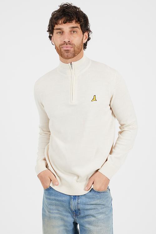 1/4 Concealed Zip Top - Light Stone