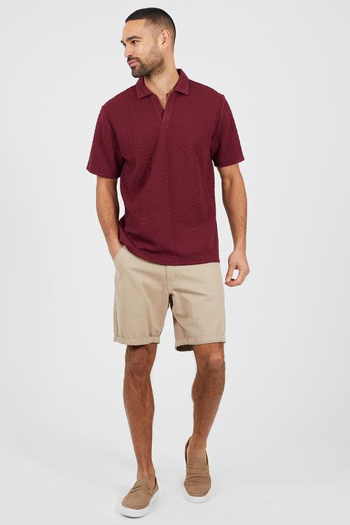 Trophy Neck Polo - Lt Burgundy