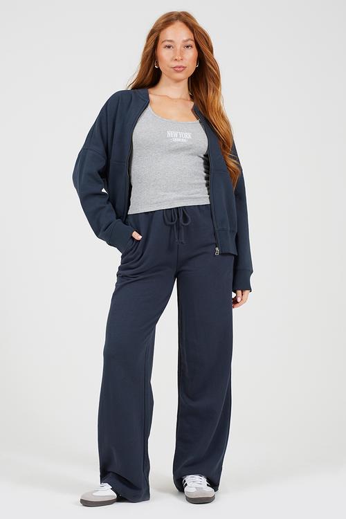 Ladies Zip Through Panel Sweatshirt - Storm