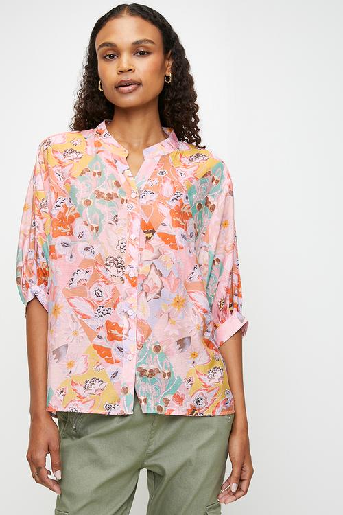 Half sleeve Batwing Blouse - Multi Pink