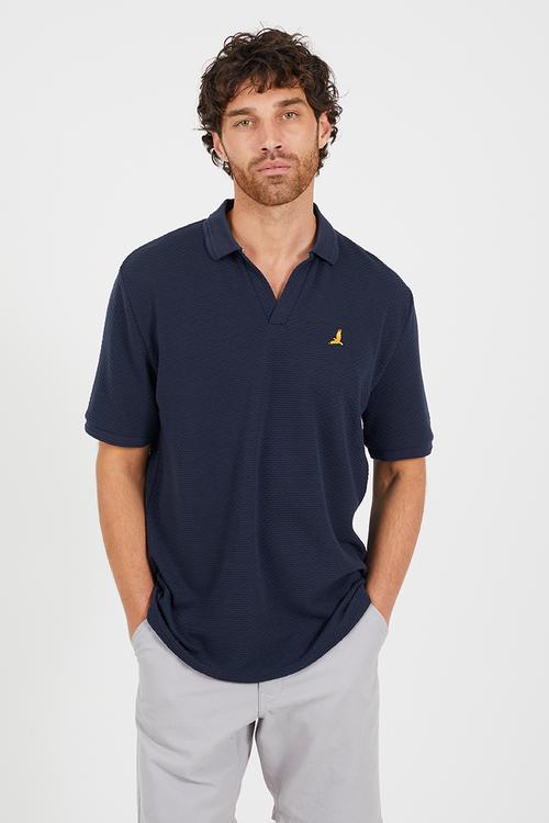 Short Sleeved Polo Shirt - Navy