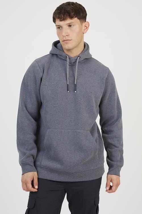 Hoodie With Cross Over Hood - Charcoal Marl