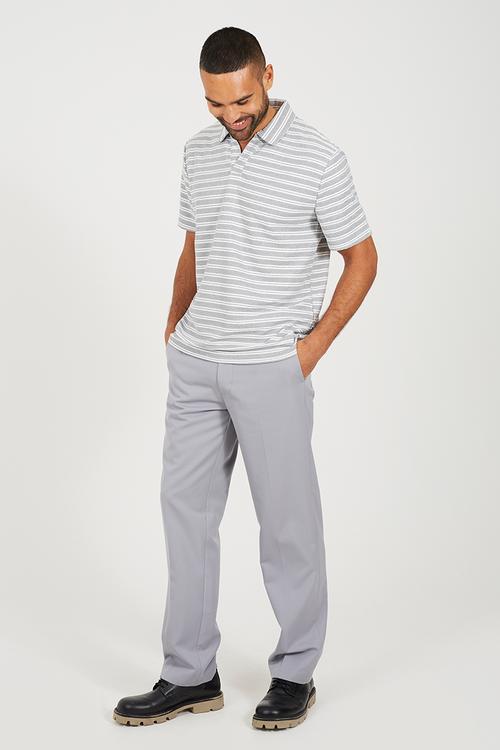 Trophy Polo Neck - White & Grey