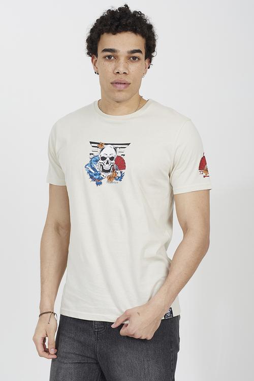 Skully Shelton Crew Neck T-shirt - Plaster