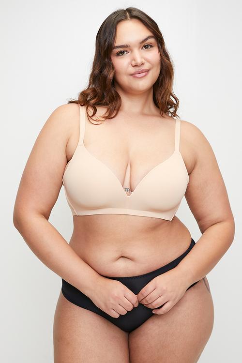 Light padded soft bra - black/beige