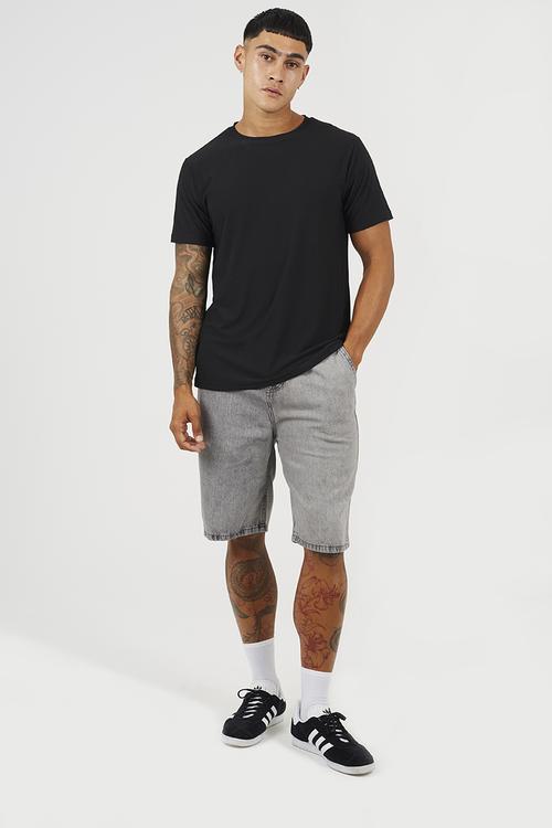 Crew Neck Short Sleeve T-Shirt - Jet Black