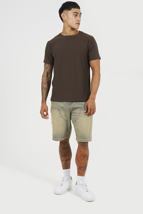 Crew Neck Short Sleeve T-Shirt - Deep Chocolate